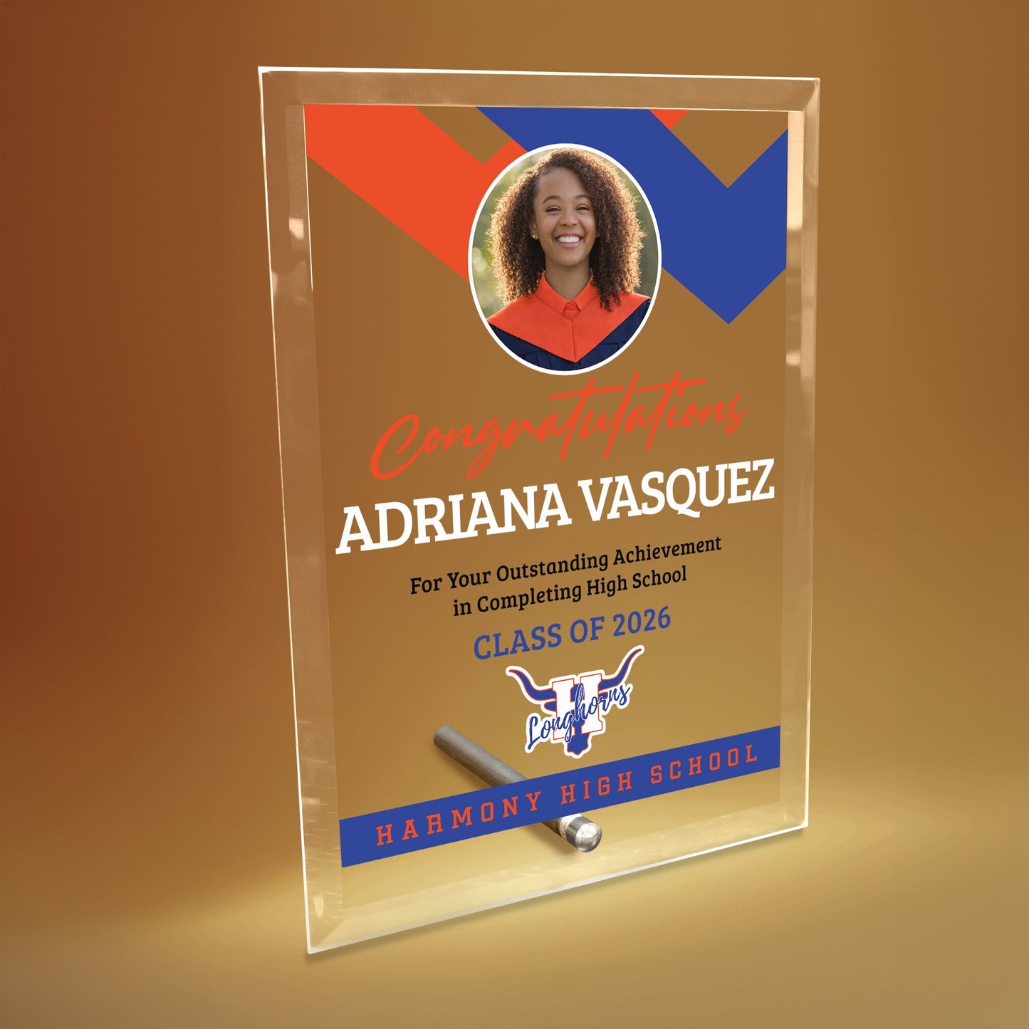 Harmony High School Glass Plaque Design 1