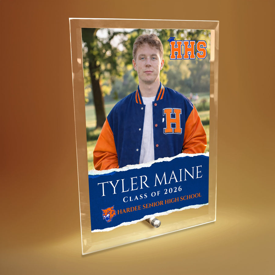 Hardee Senior High School Glass Plaque Design 3