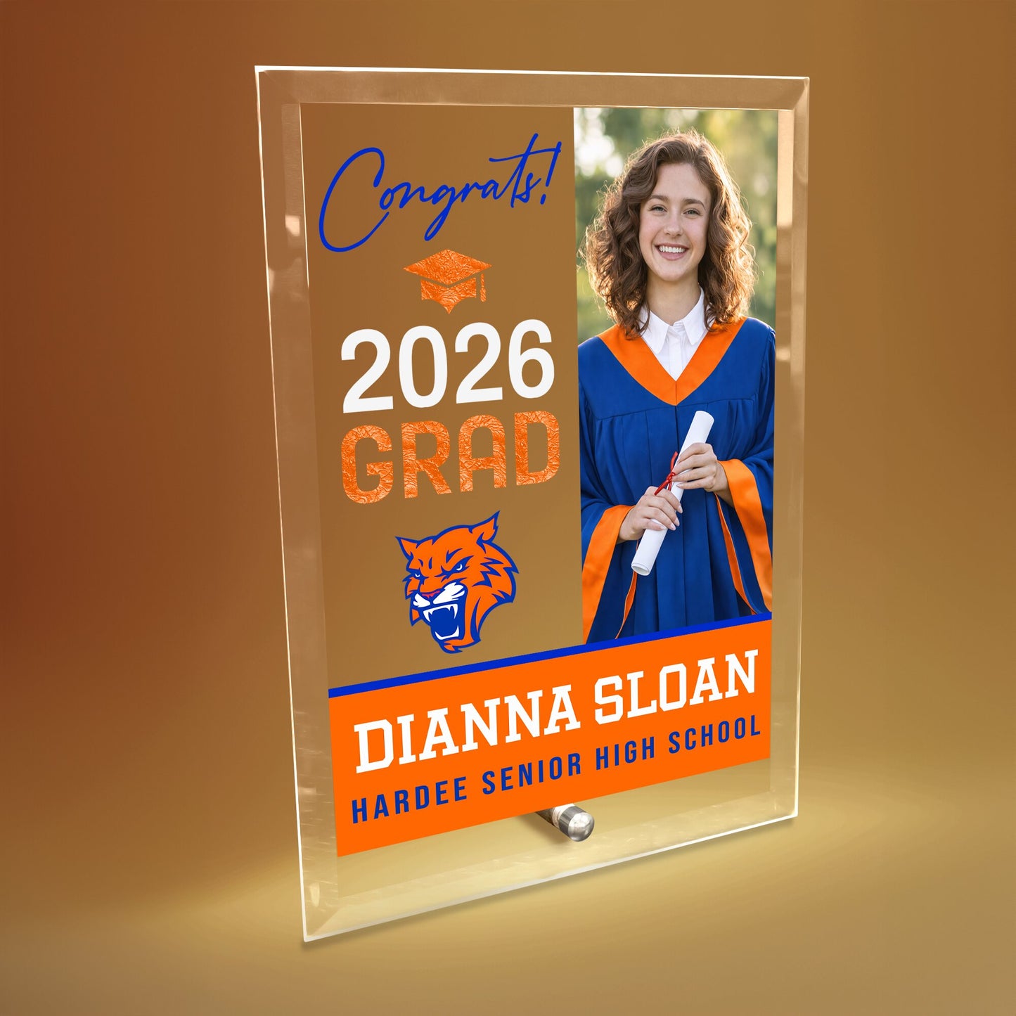 Hardee Senior High School Glass Plaque Design 4