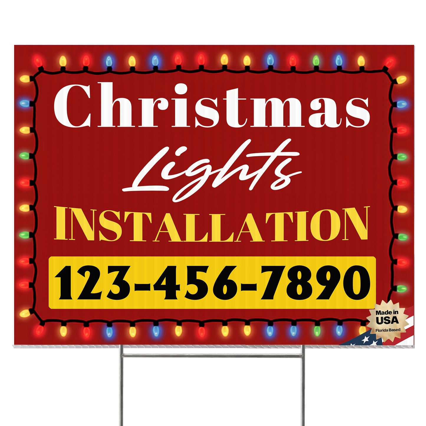 Christmas Lights Installation Yard Sign Design 2