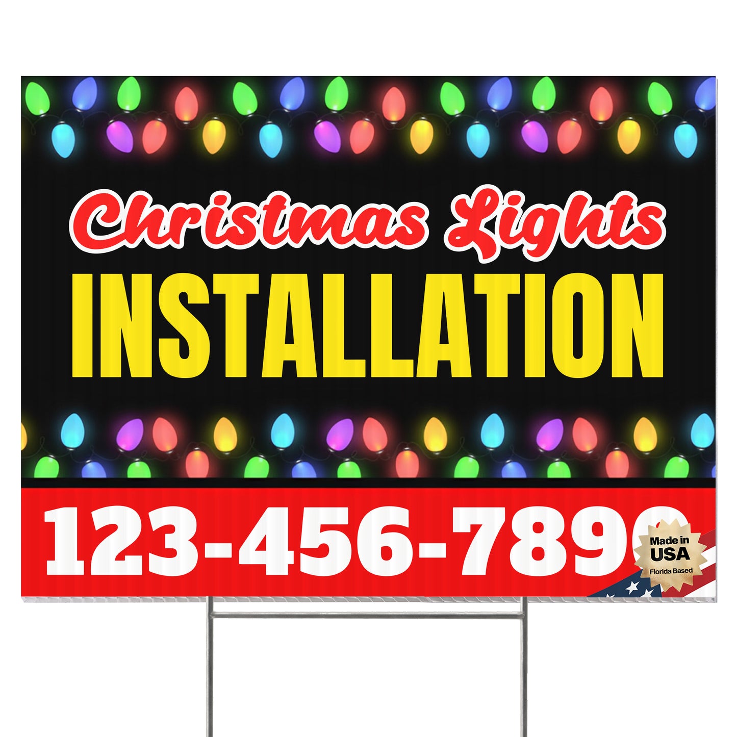 Christmas Lights Installation Yard Sign Design 1