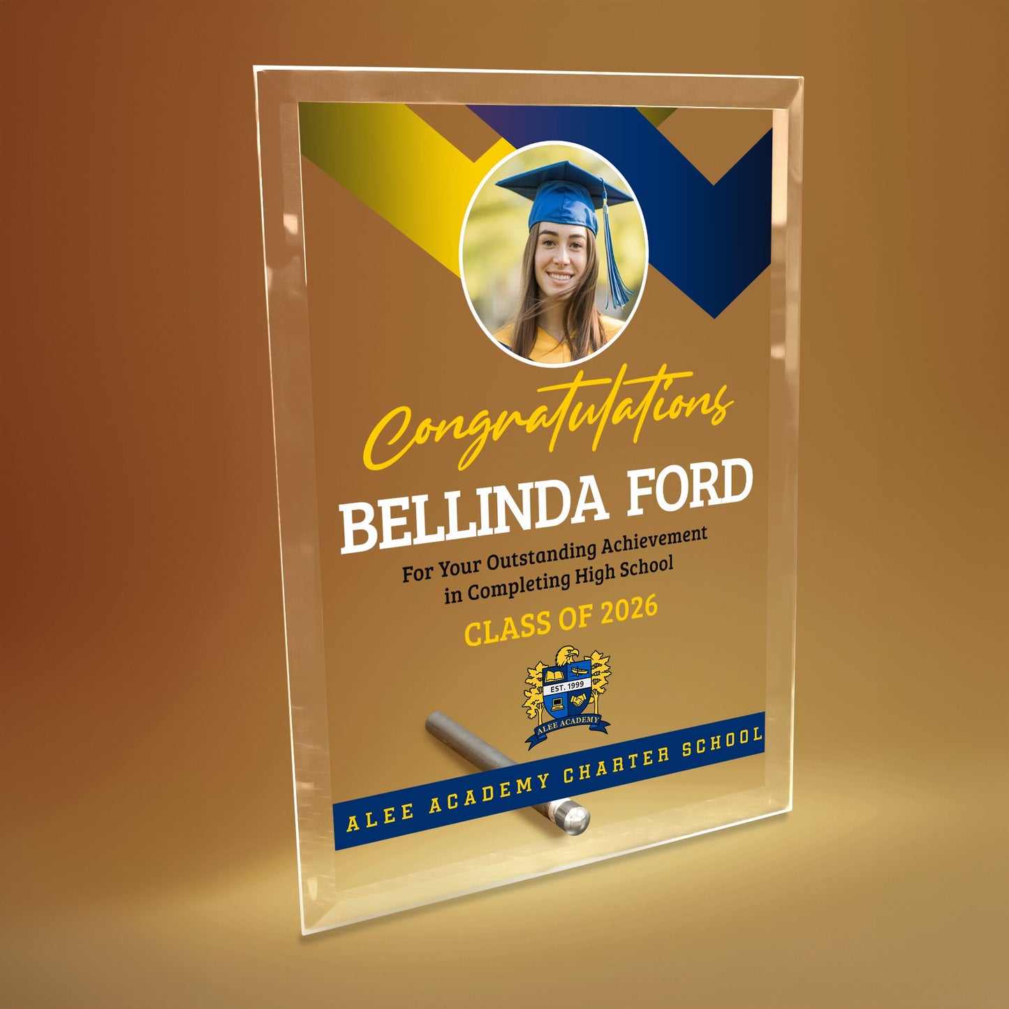 Alee Academy Charter School Glass Plaque Design 1