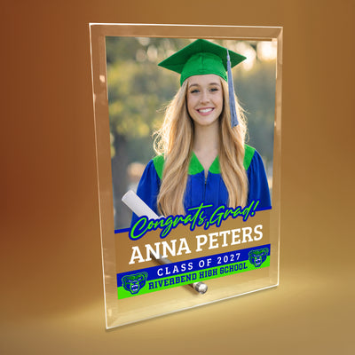 Riverbend High School Glass Plaque Design 2