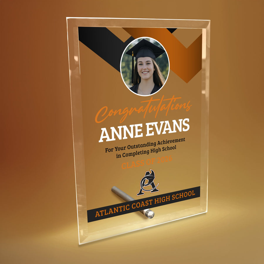 Atlantic Coast High School Glass Plaque Design 1