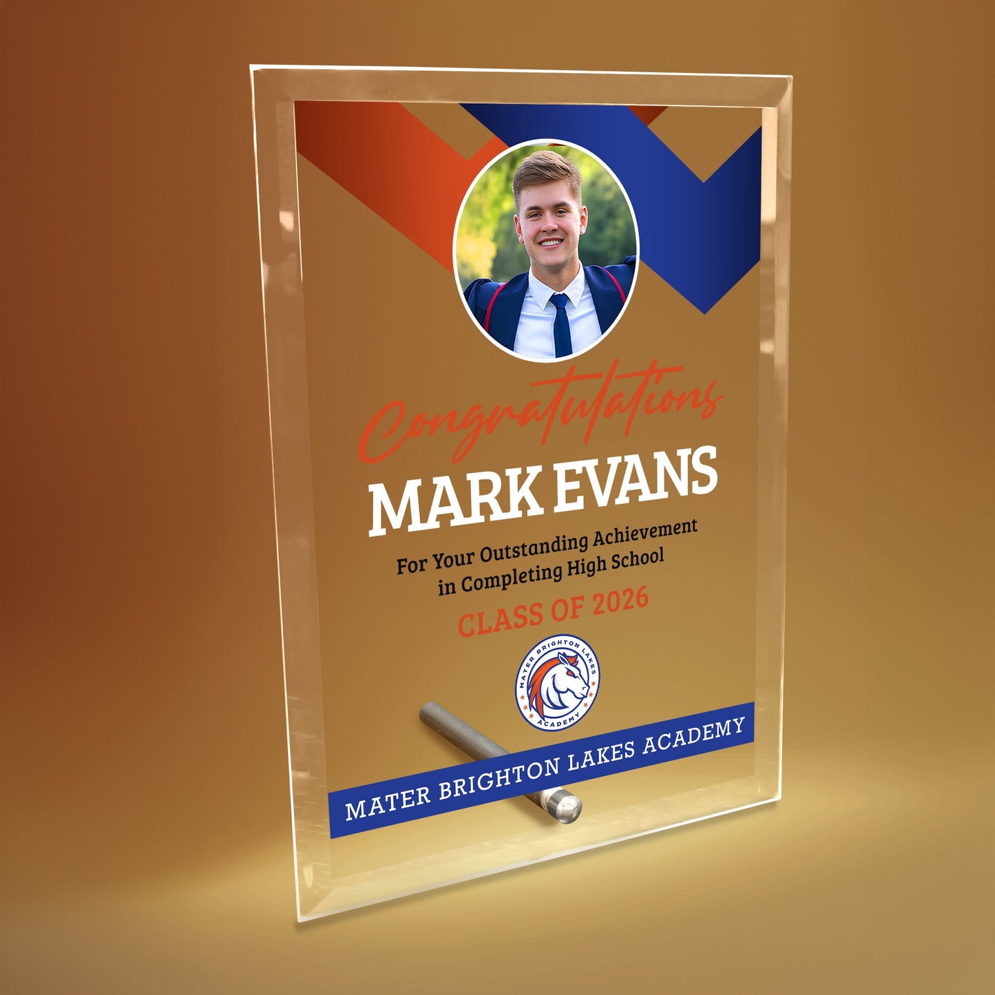 Mater Brighton Lakes Academy Glass Plaque Design 1
