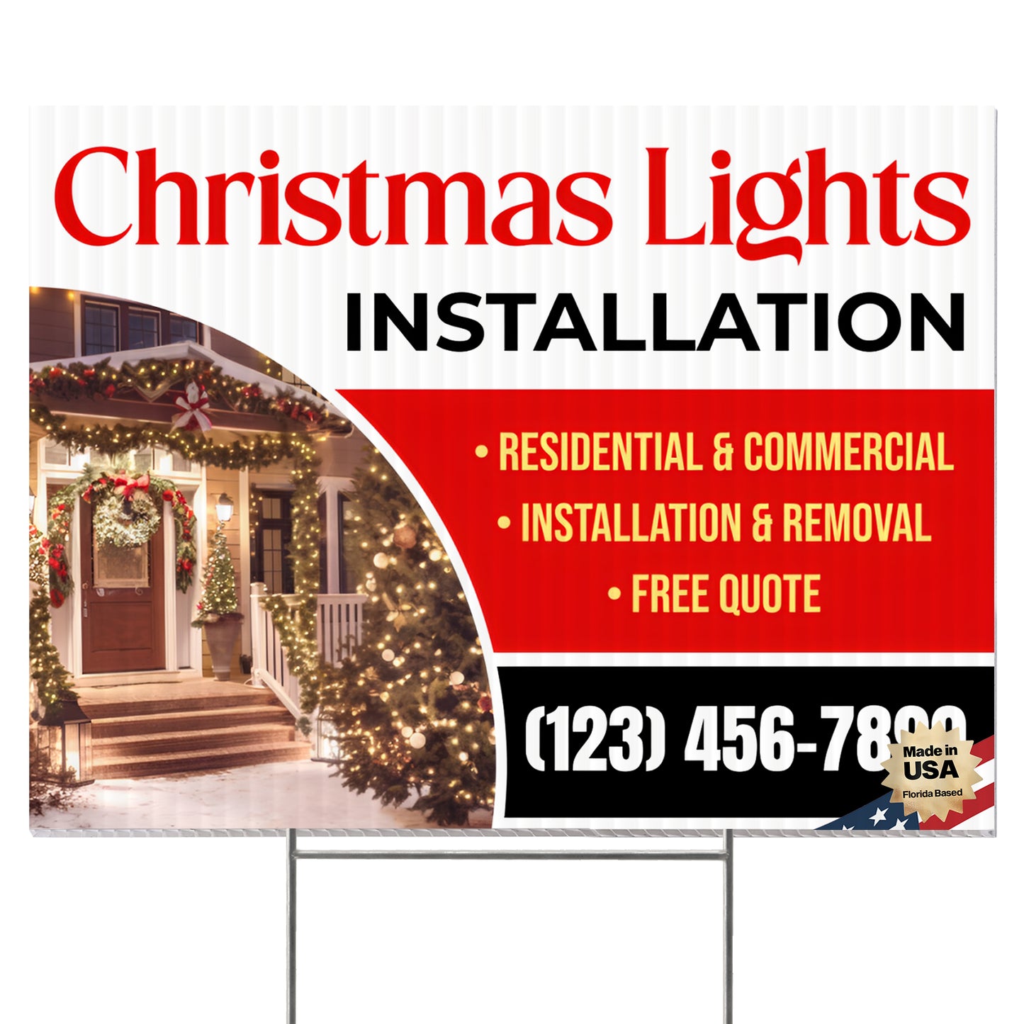 Christmas Lights Installation Yard Sign Design 6