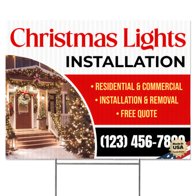 Christmas Lights Installation Yard Sign Design 6