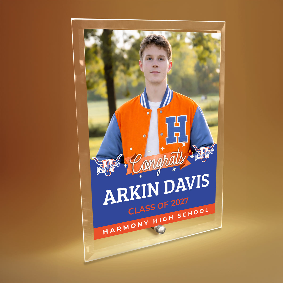 Harmony High School Glass Plaque Design 6