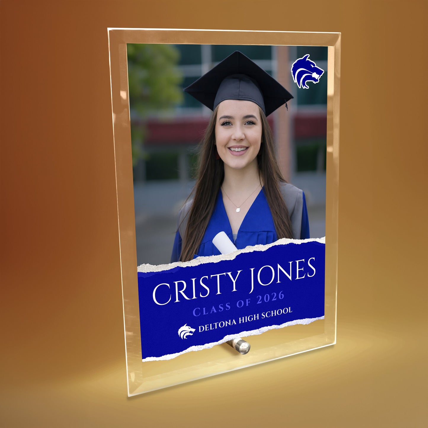 Deltona High School Glass Plaque Design 3