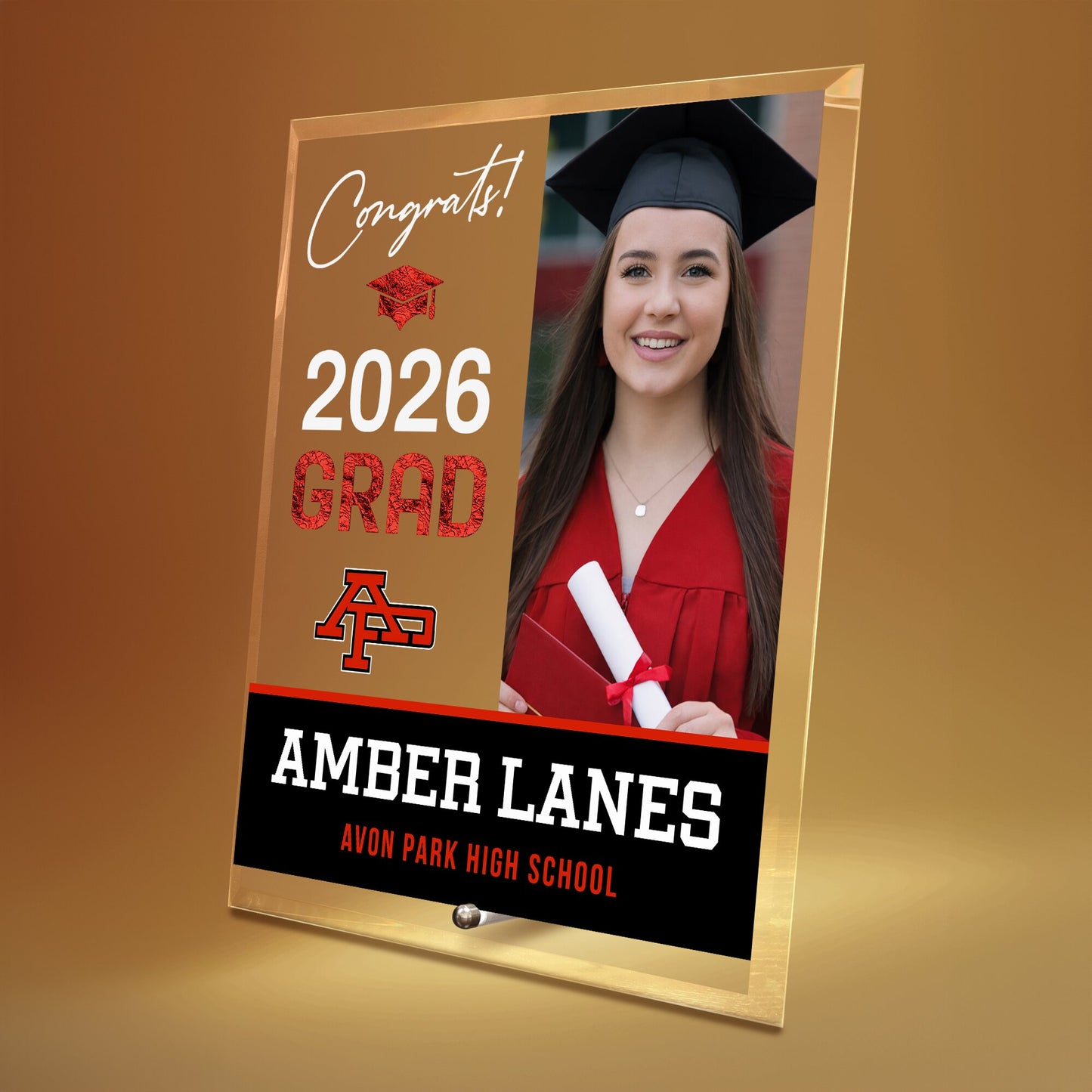 Avon Park High School Glass Plaque Design 4