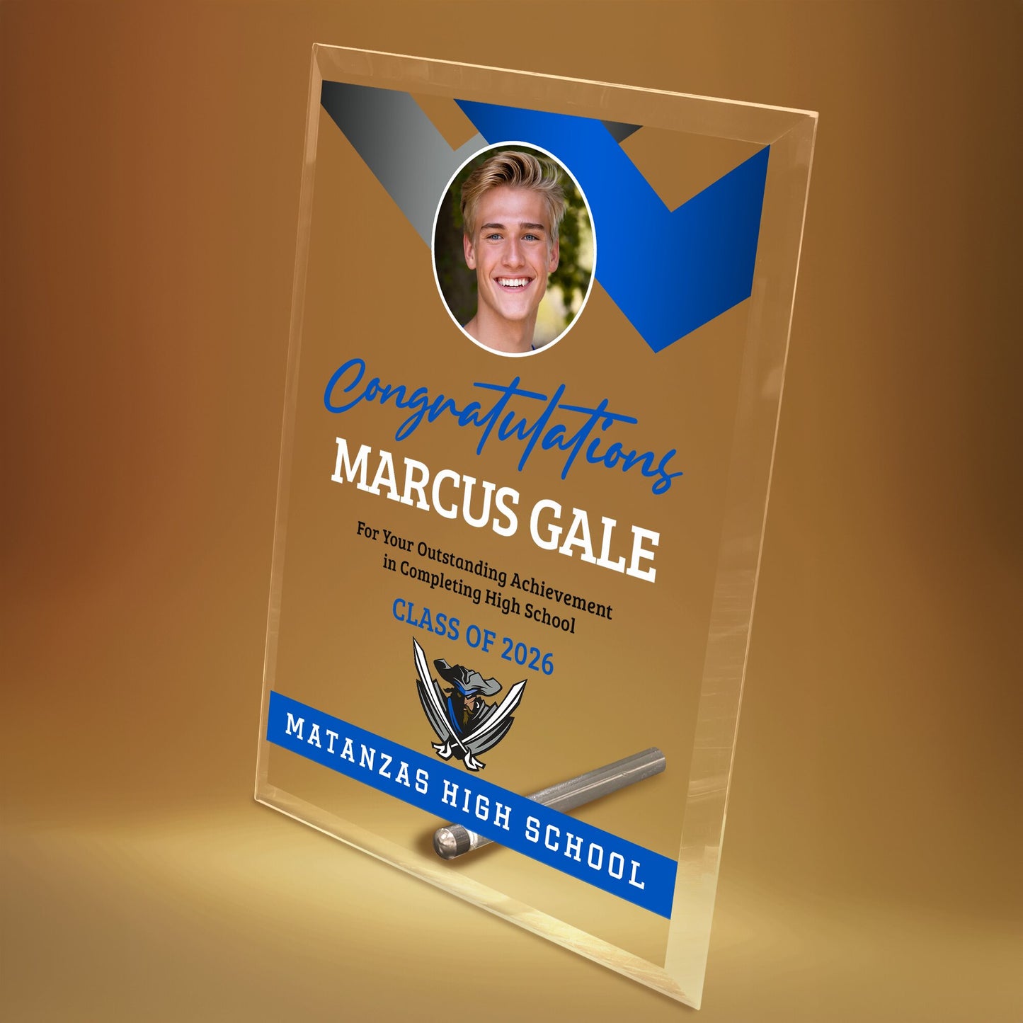 Matanzas High School Glass Plaque Design 1