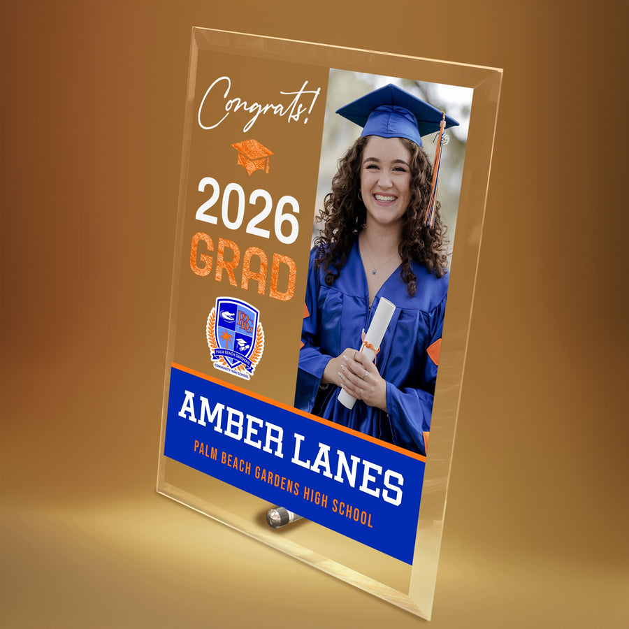 Palm Beach Gardens High School Glass Plaque Design 4