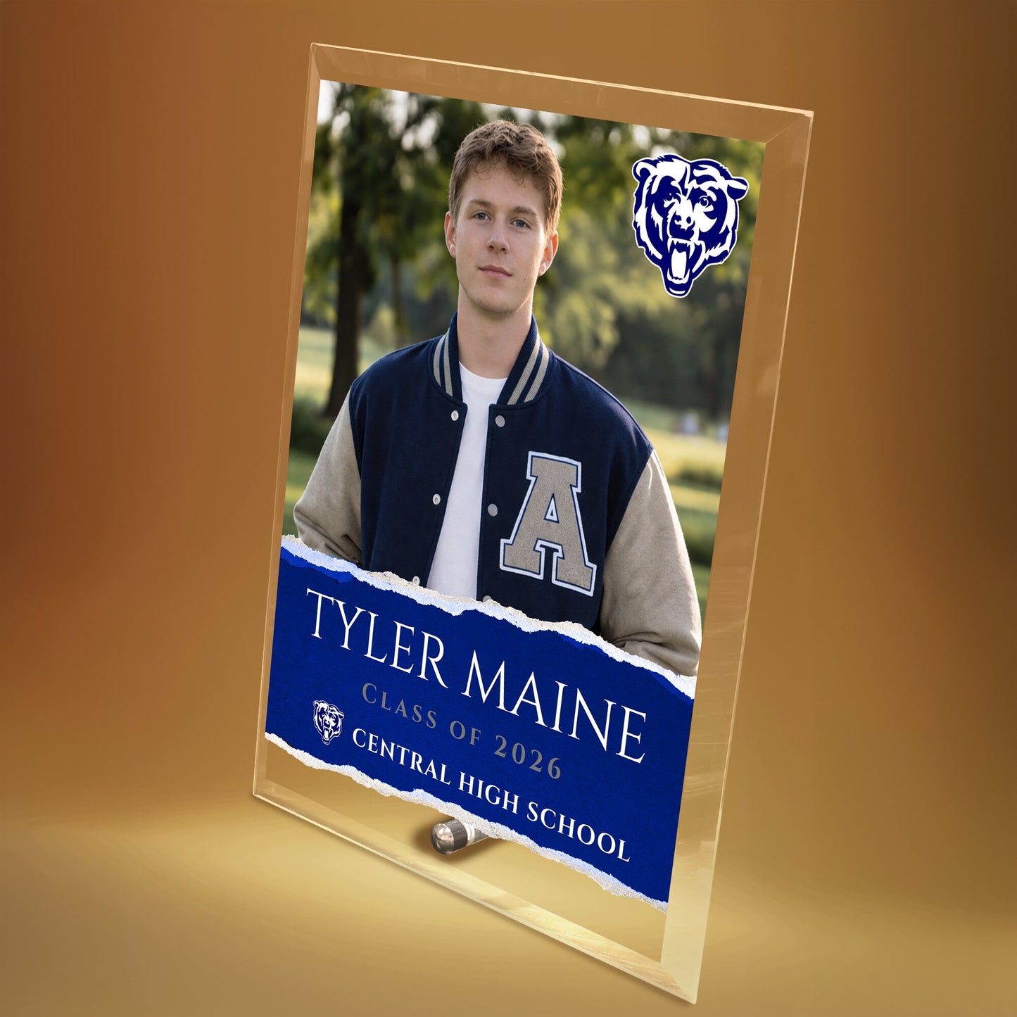 Central High School Glass Plaque Design 3