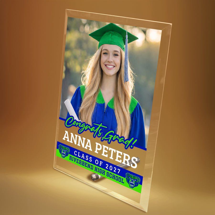 Riverbend High School Glass Plaque Design 2