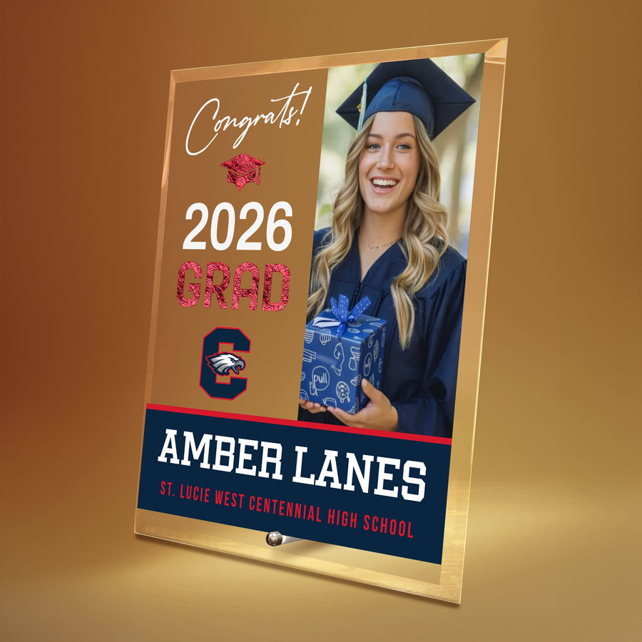 St. Lucie West Centennial High School Glass Plaque Design 4