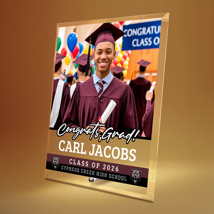Cypress Creek High School Glass Plaque Design 2