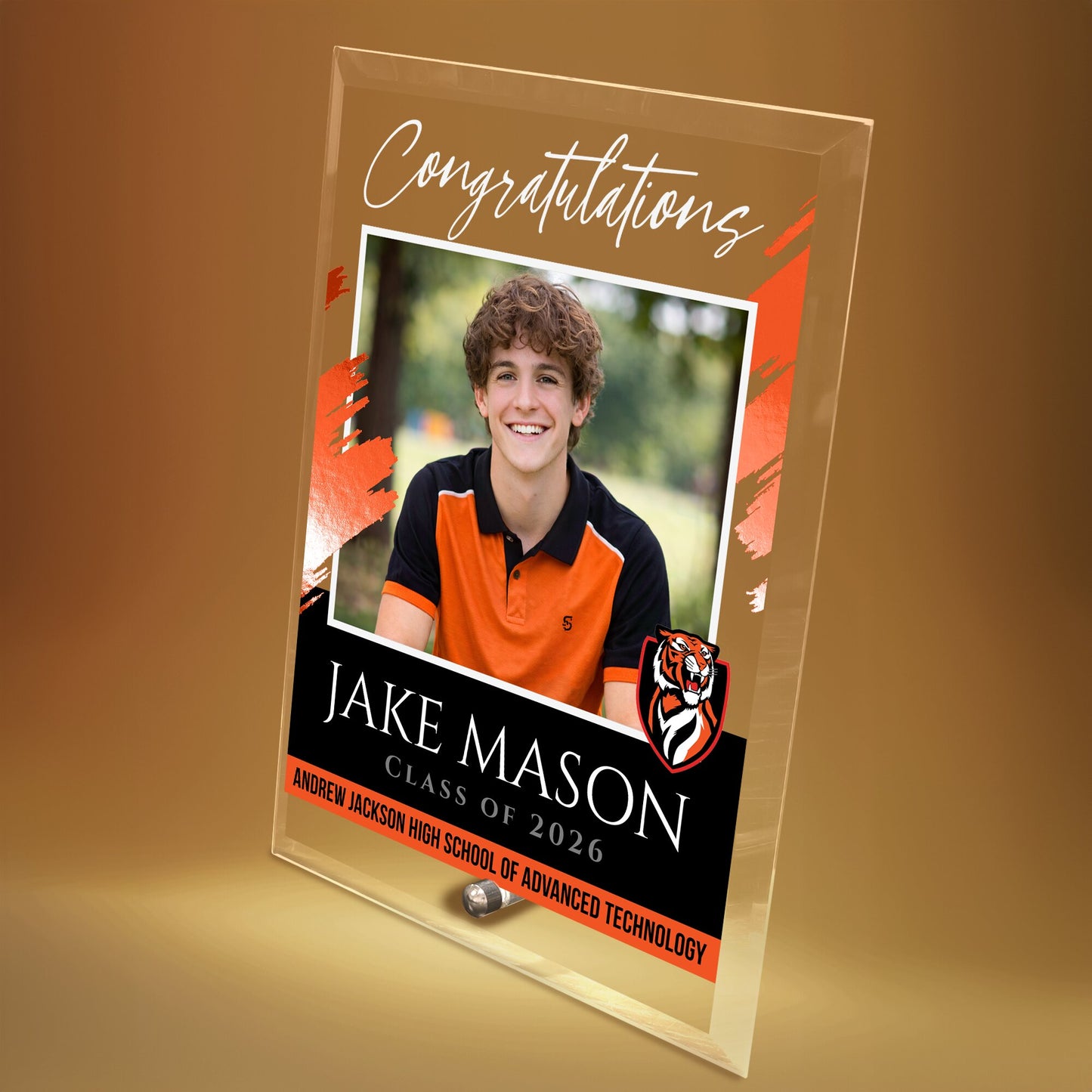 Andrew Jackson High School of Advanced Technology Glass Plaque Design 5
