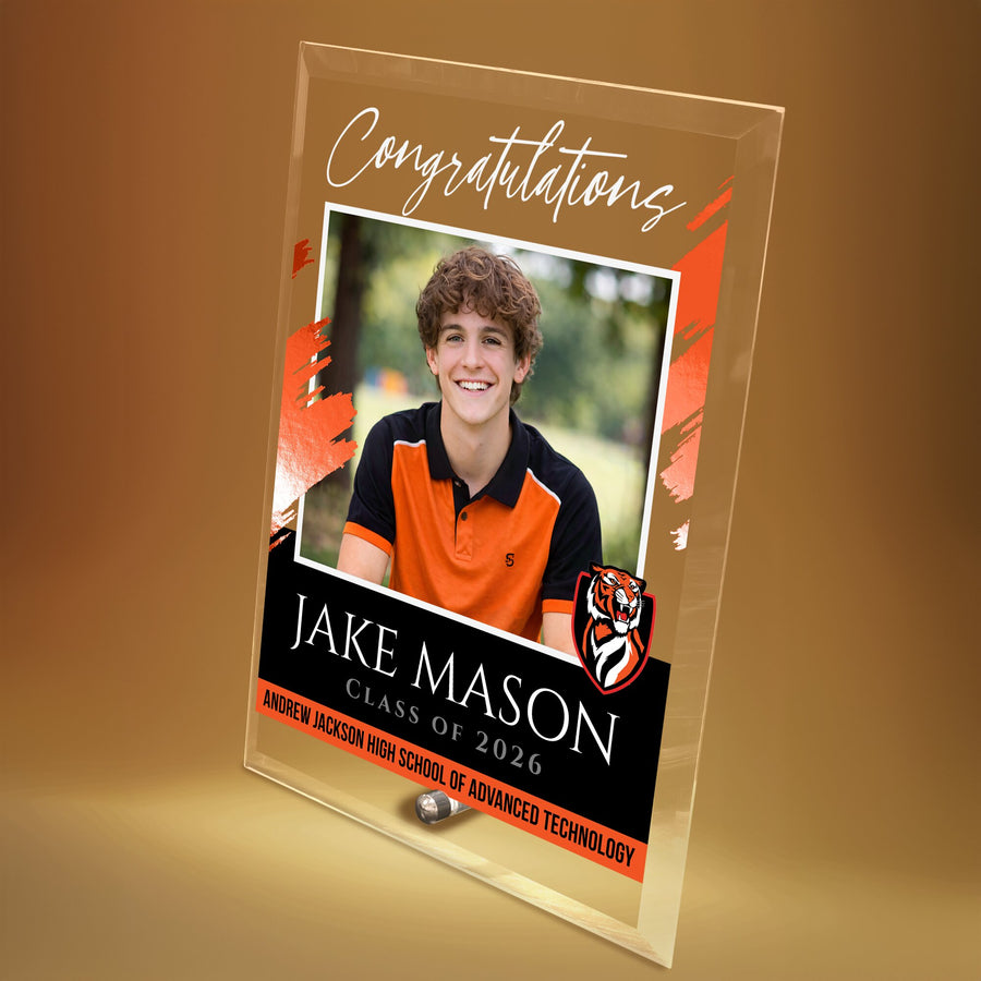 Andrew Jackson High School of Advanced Technology Glass Plaque Design 5