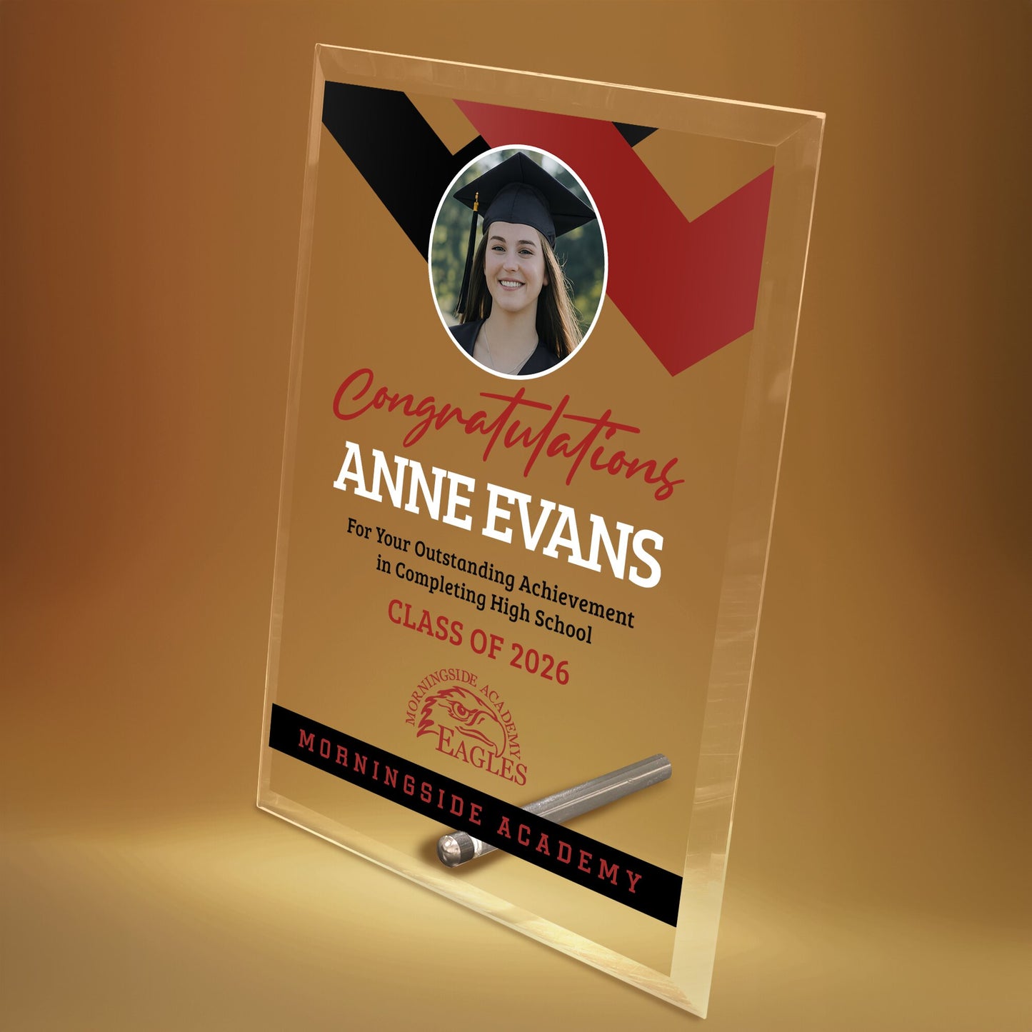 Morningside Academy Glass Plaque Design 1