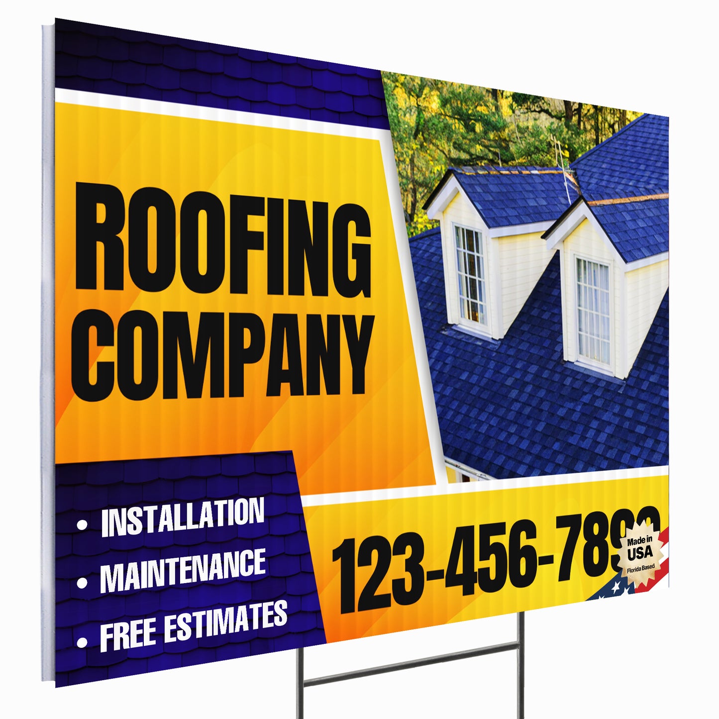 Roofing Services Yard Sign Design 5 -  BFS-RS-24x18-DS-D5-BFS-RS-24x18-SS-D5