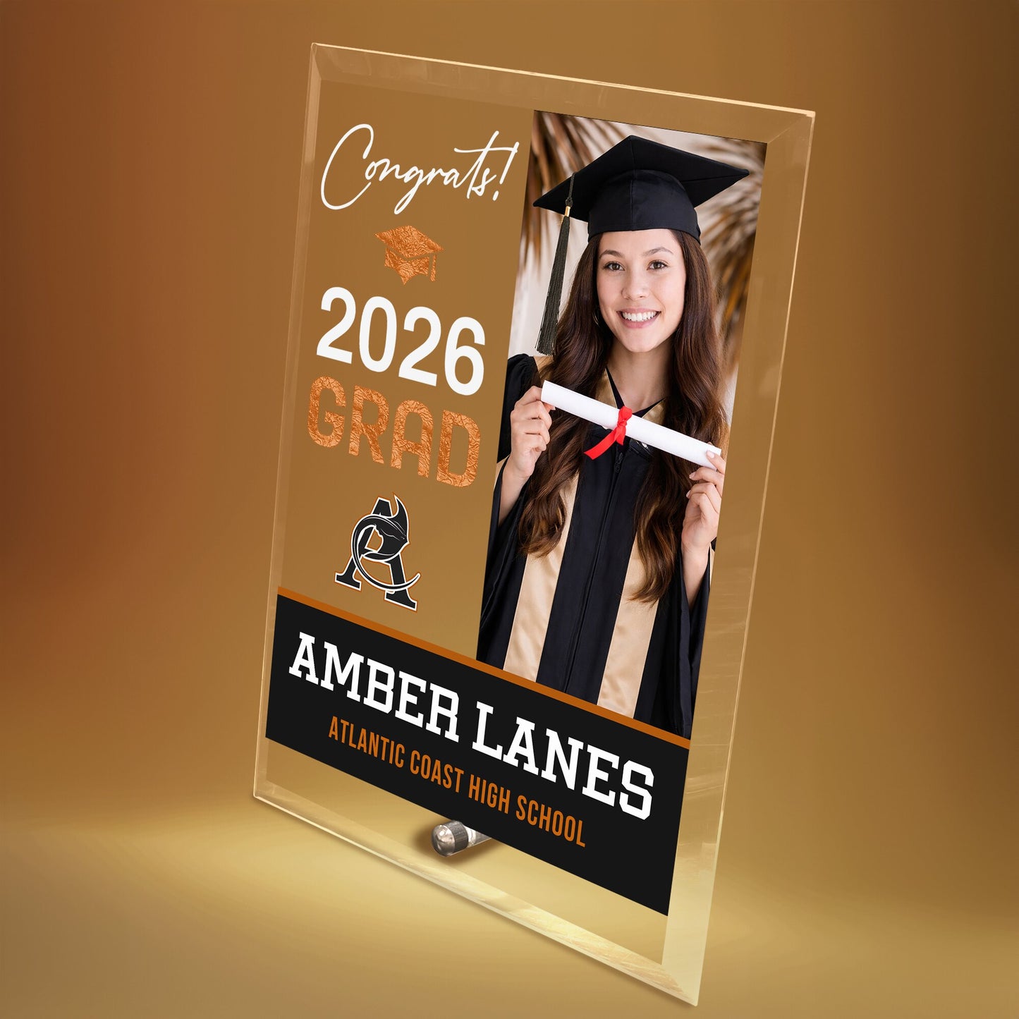 Atlantic Coast High School Glass Plaque Design 4