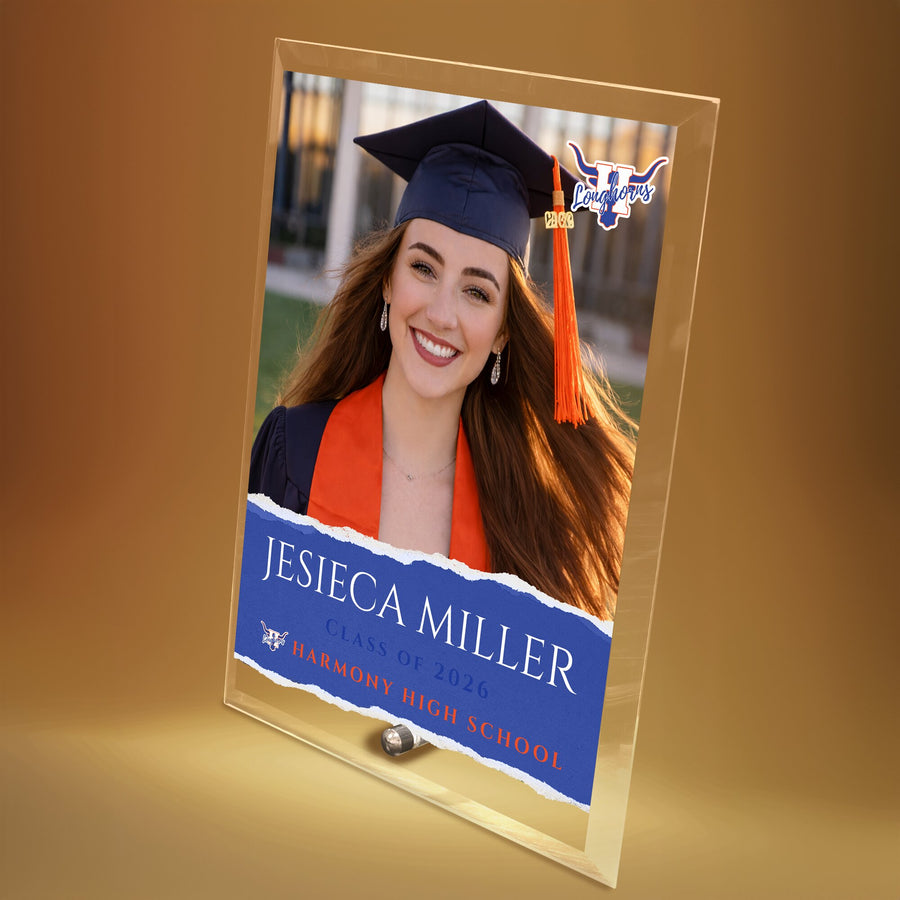 Harmony High School Glass Plaque Design 3
