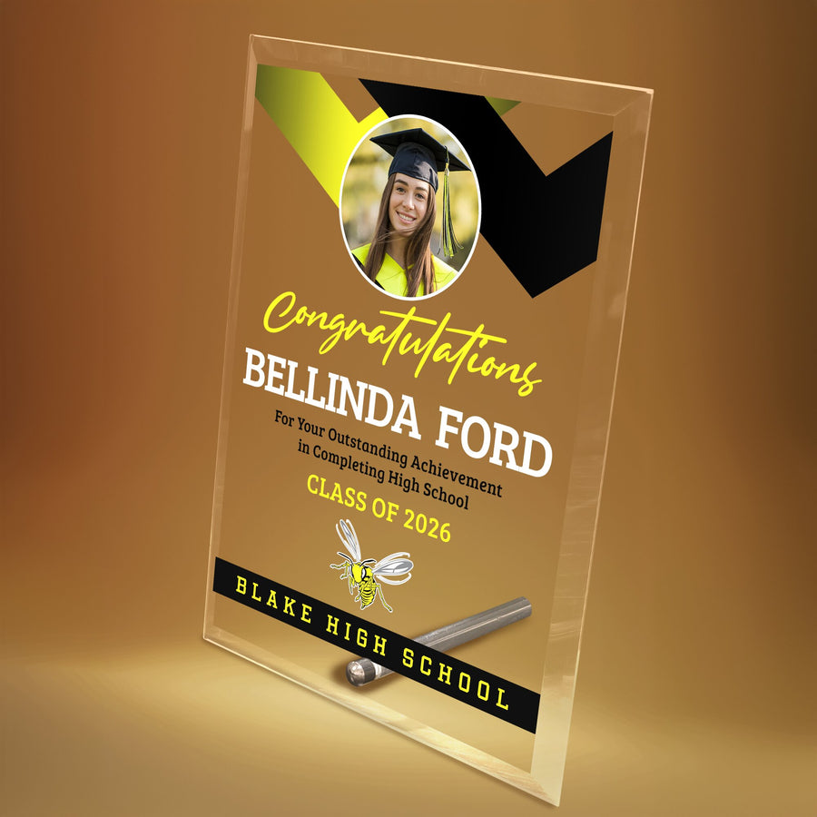 Blake High School Glass Plaque Design 1