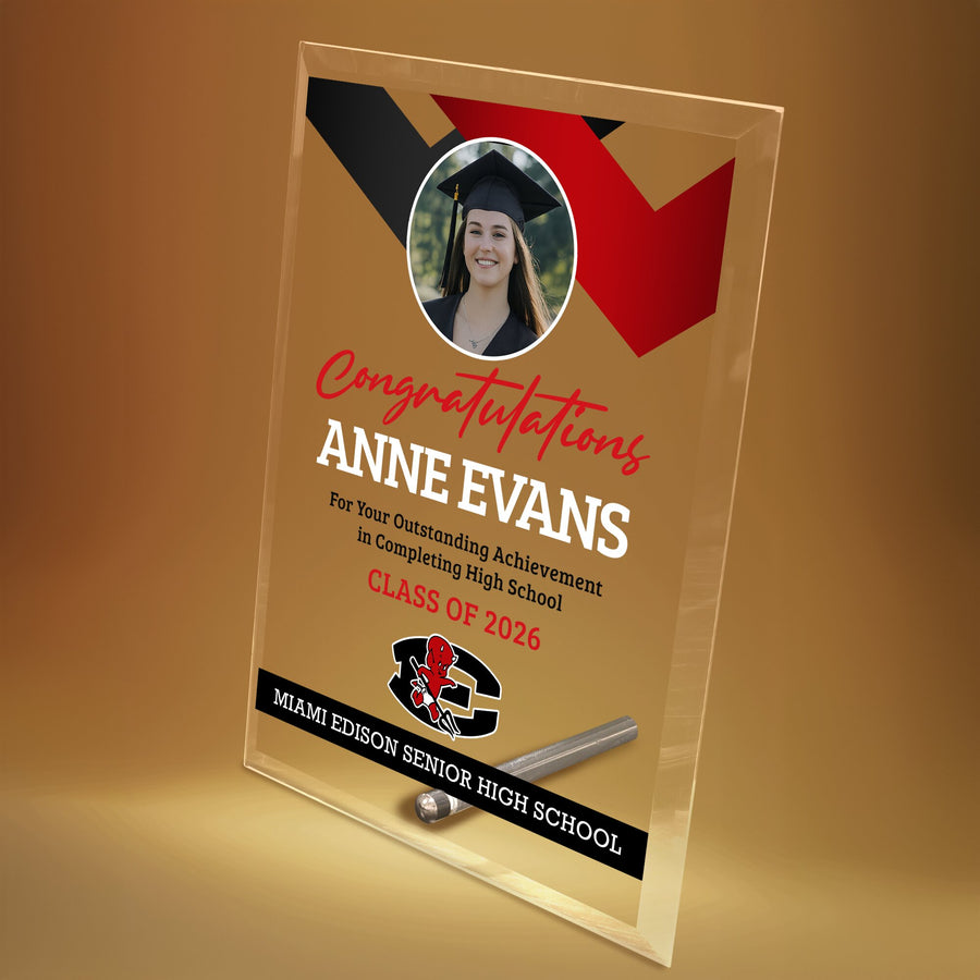 Miami Edison Senior High School Glass Plaque Design 1