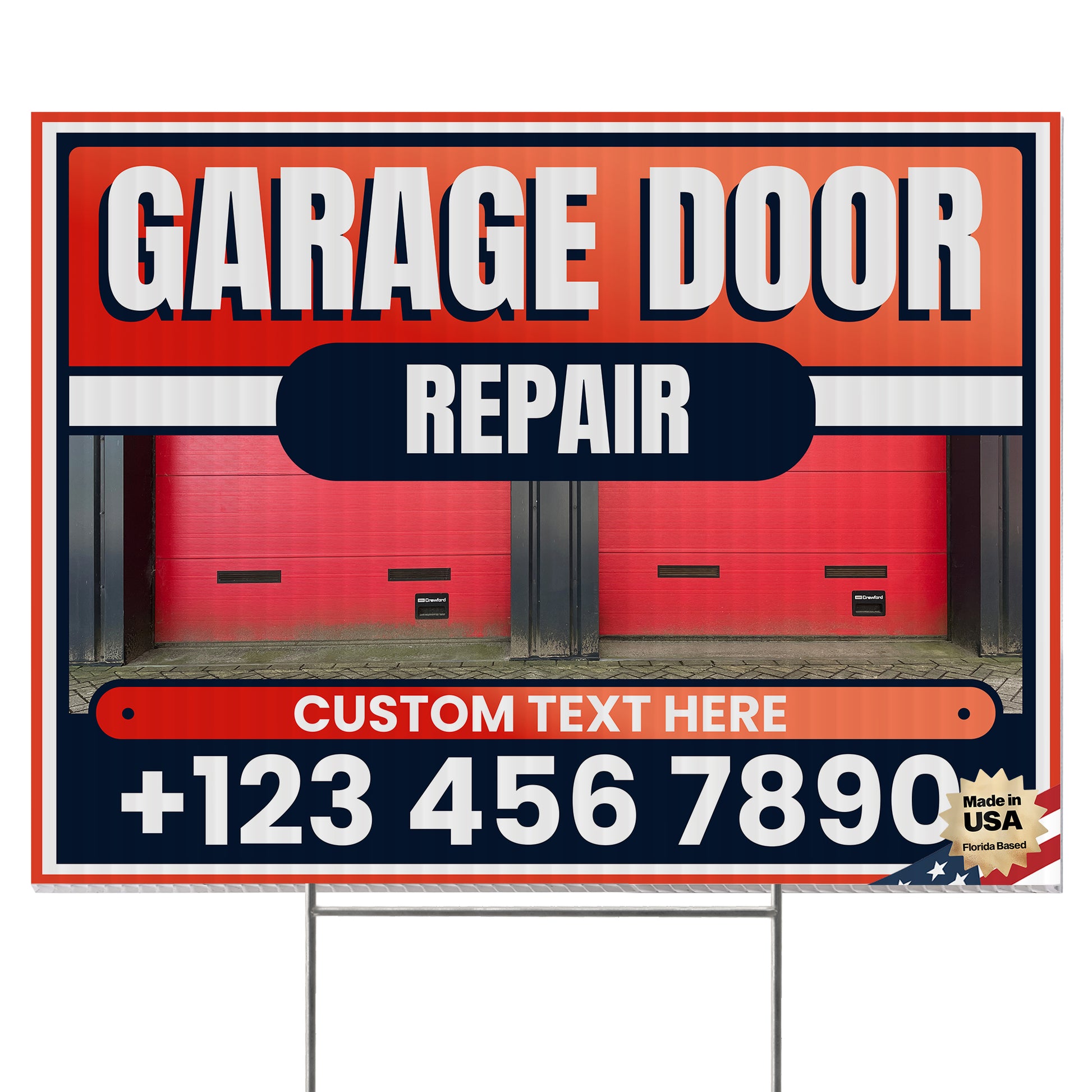 Garage Door Repair Yard Sign Design 2 -  BFS-GRGDR-24X18-DS-D2-BFS-GRGDR-24X18-SS-D2