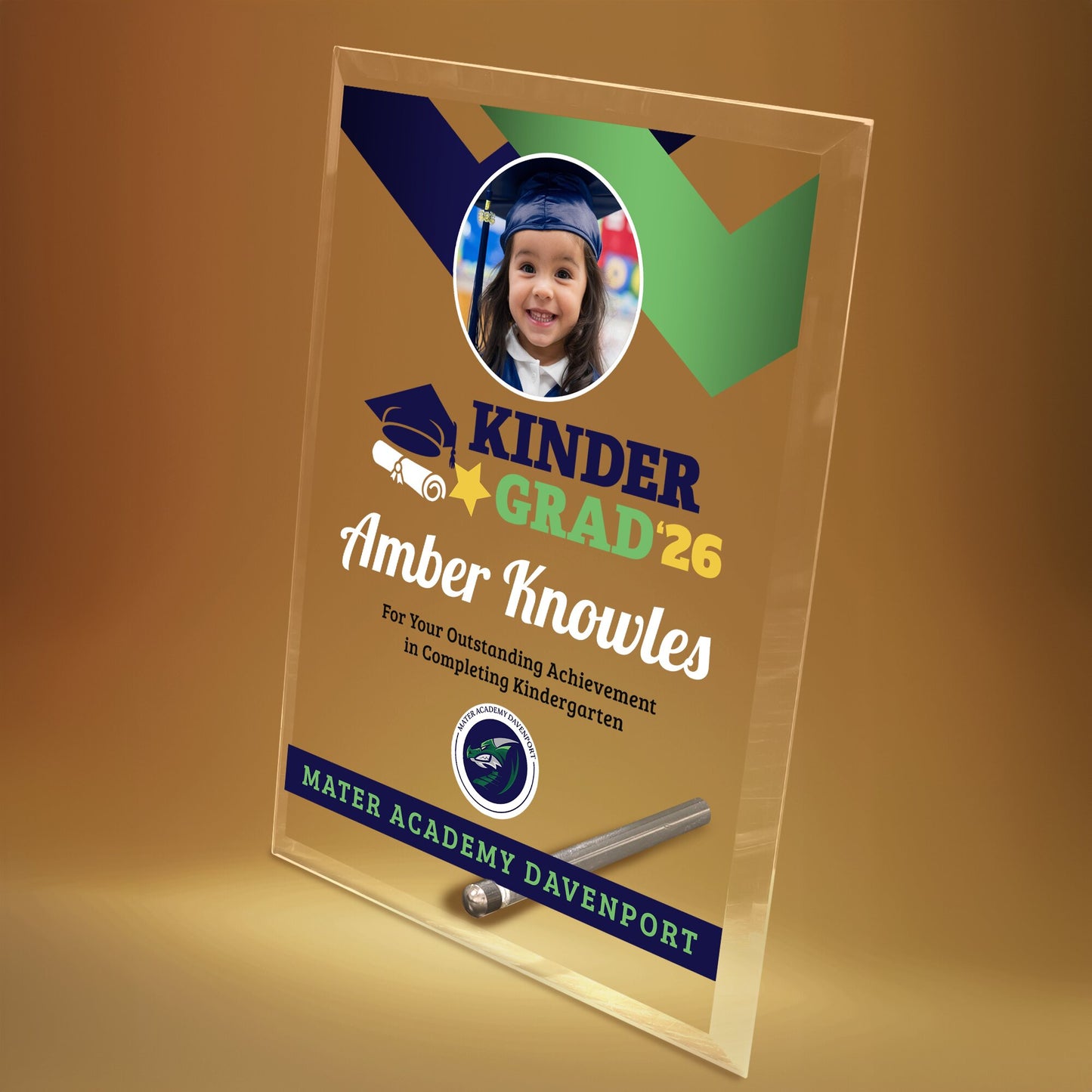 Mater Academy Davenport Kindergarten Glass Plaque Design 1