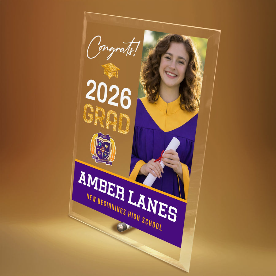 New Beginnings High School Glass Plaque Design 4