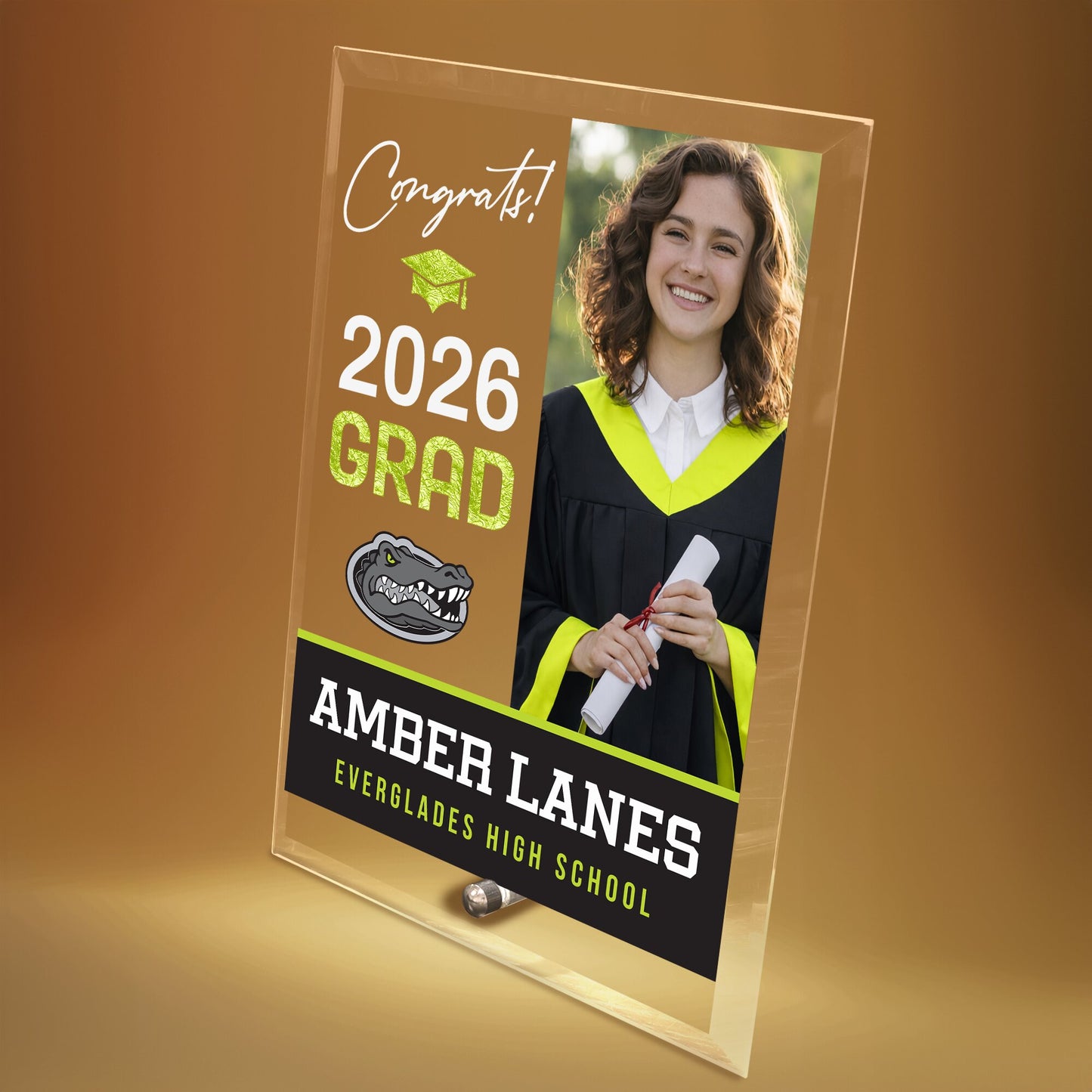 Everglades High School Glass Plaque Design 4