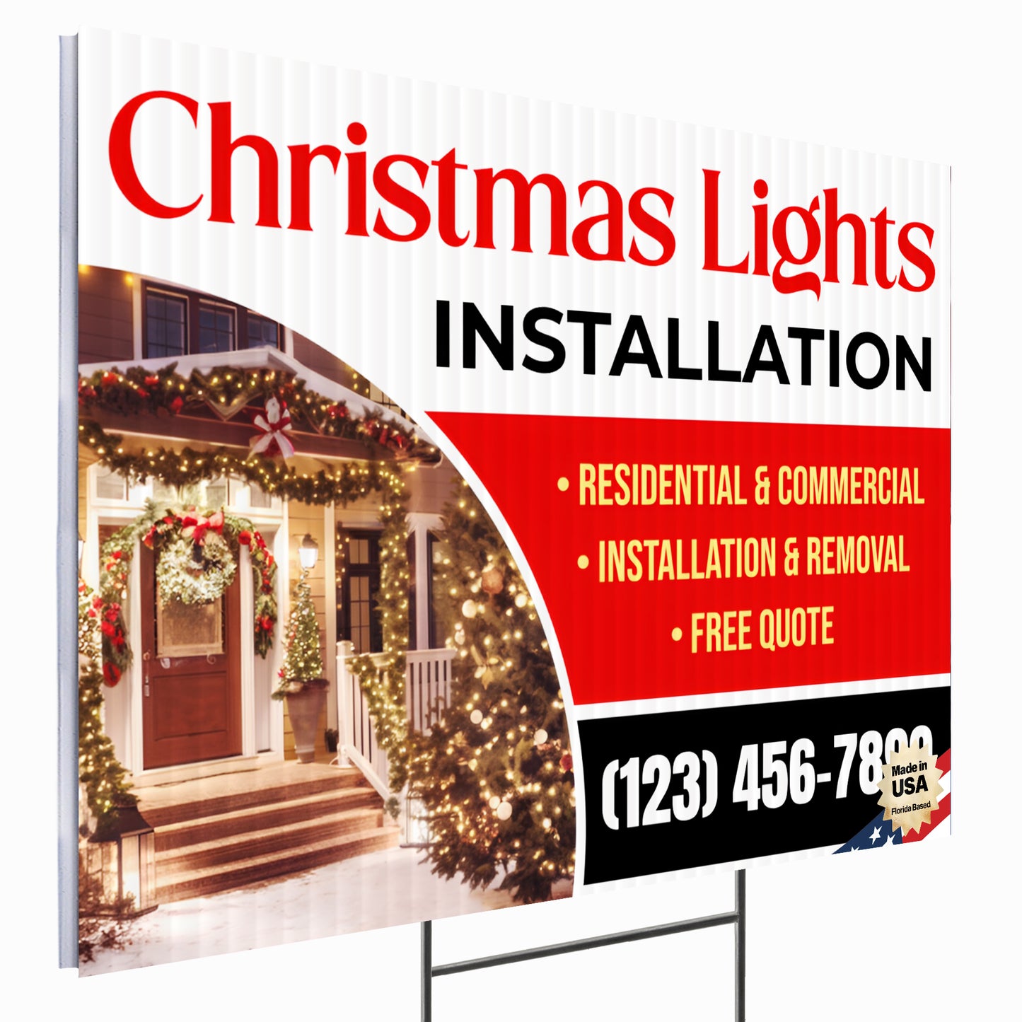 Christmas Lights Installation Yard Sign Design 6