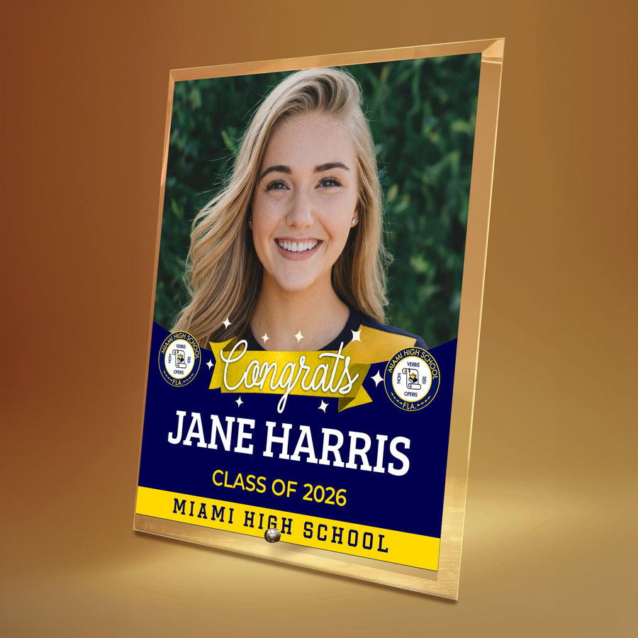 Miami High School Glass Plaque Design 6
