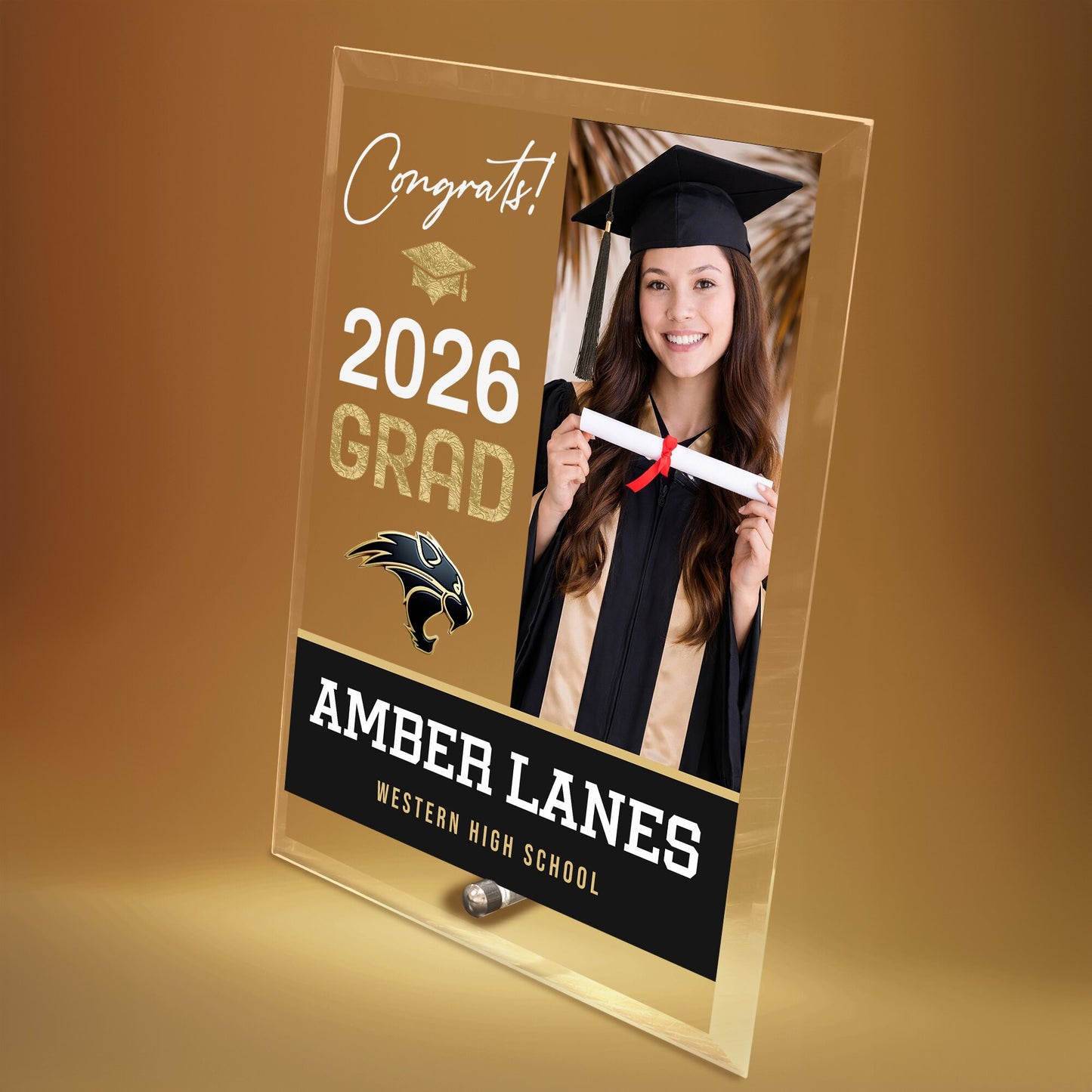 Western High School Glass Plaque Design 4