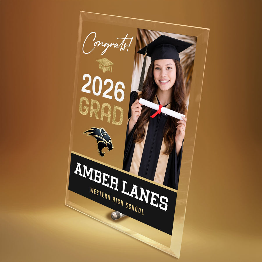 Western High School Glass Plaque Design 4