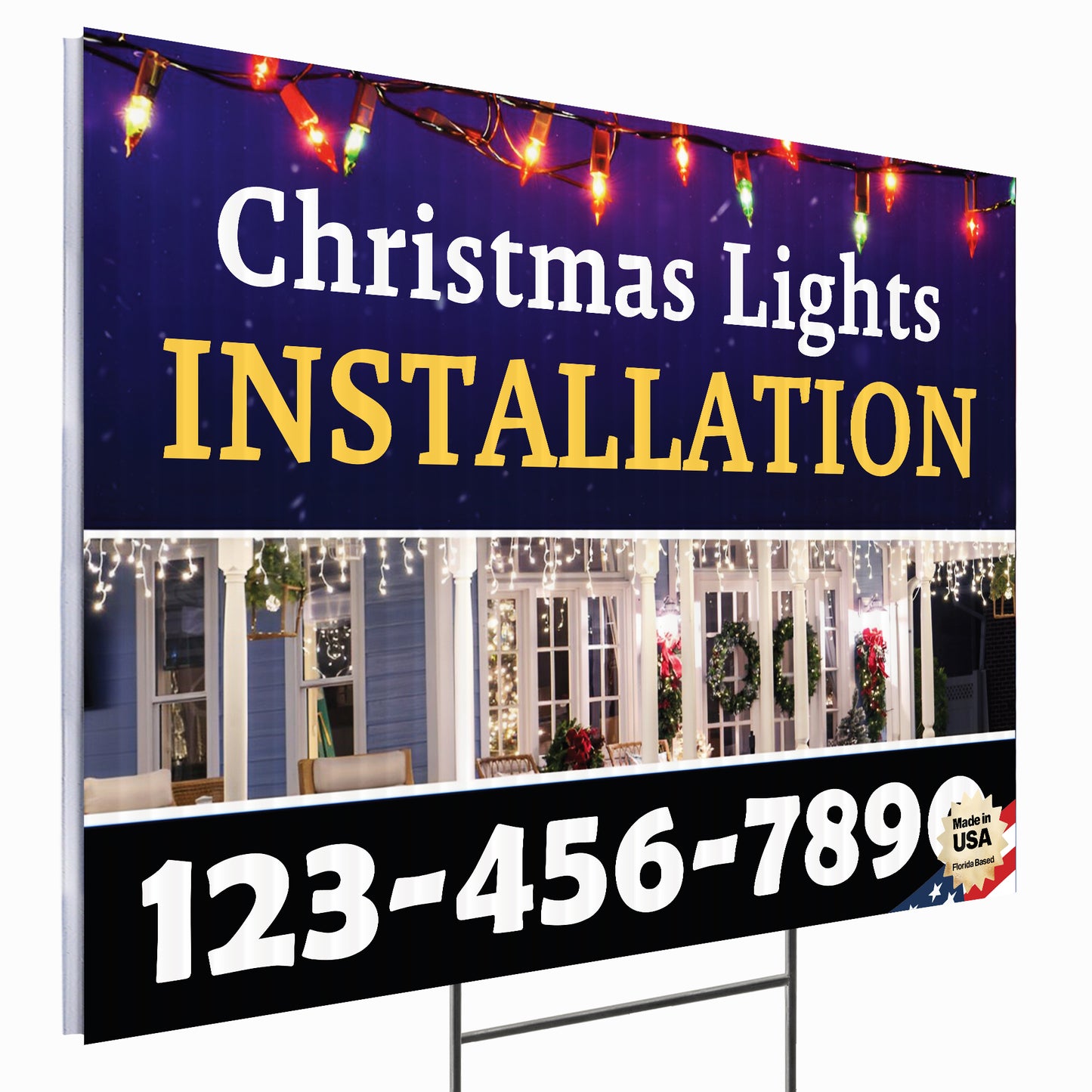 Christmas Lights Installation Yard Sign Design 4