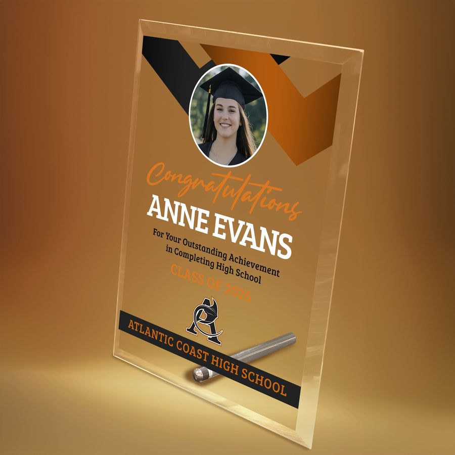 Atlantic Coast High School Glass Plaque Design 1