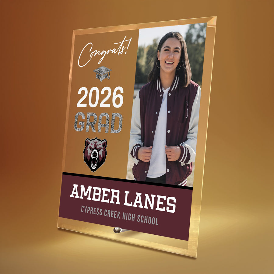 Cypress Creek High School Glass Plaque Design 4