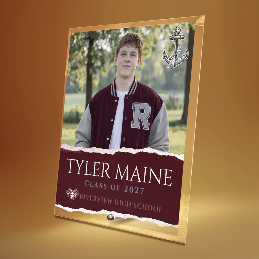 Riverview High School Glass Plaque Design 3
