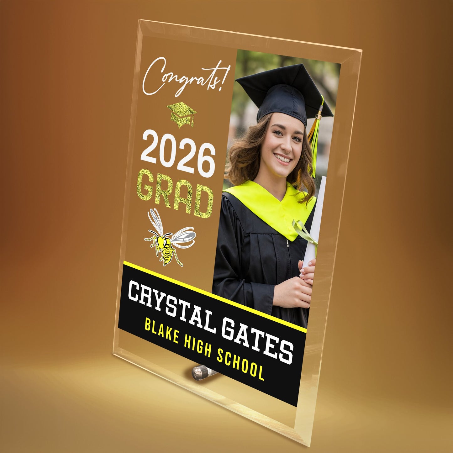 Blake High School Glass Plaque Design 4
