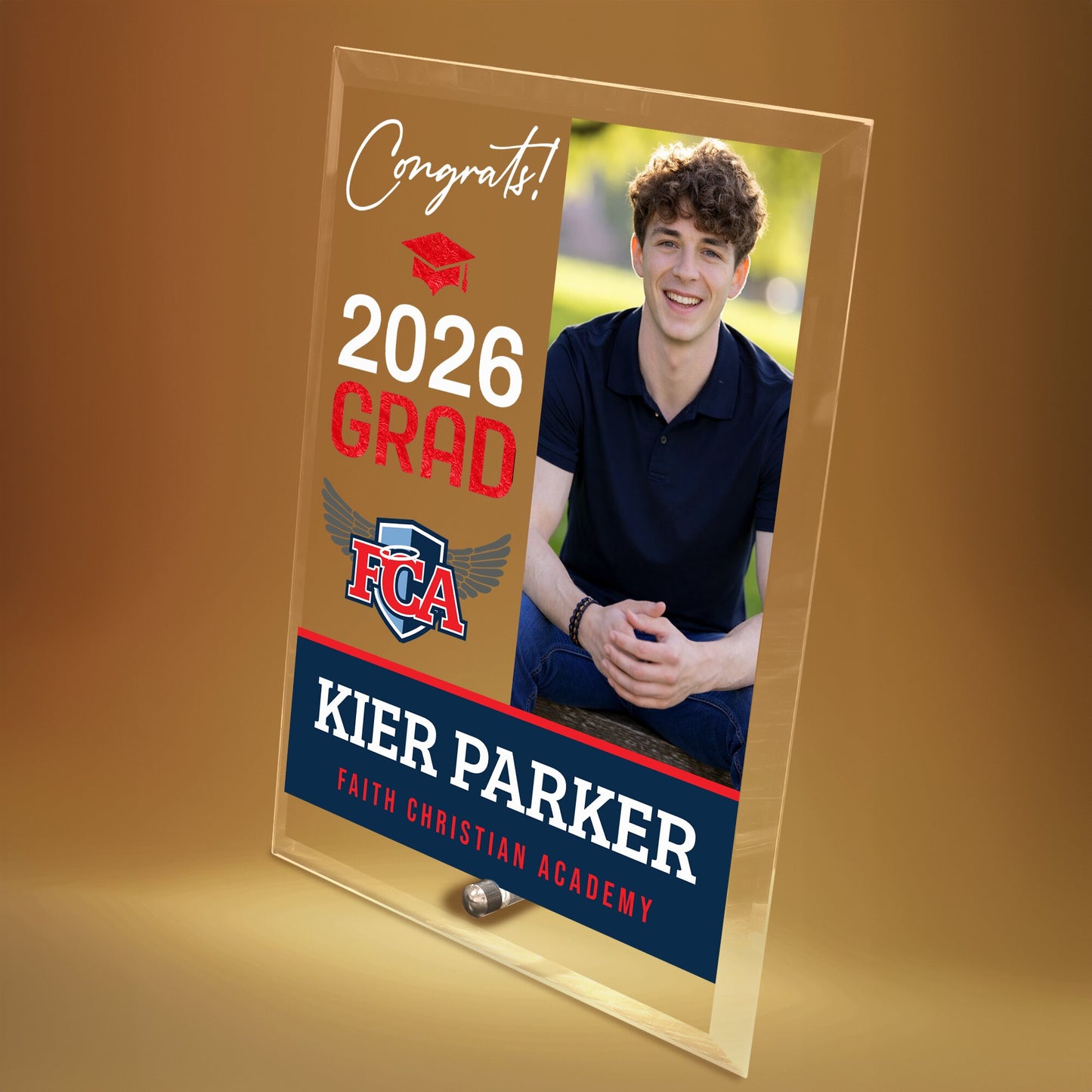 Faith Christian Academy Glass Plaque Design 4