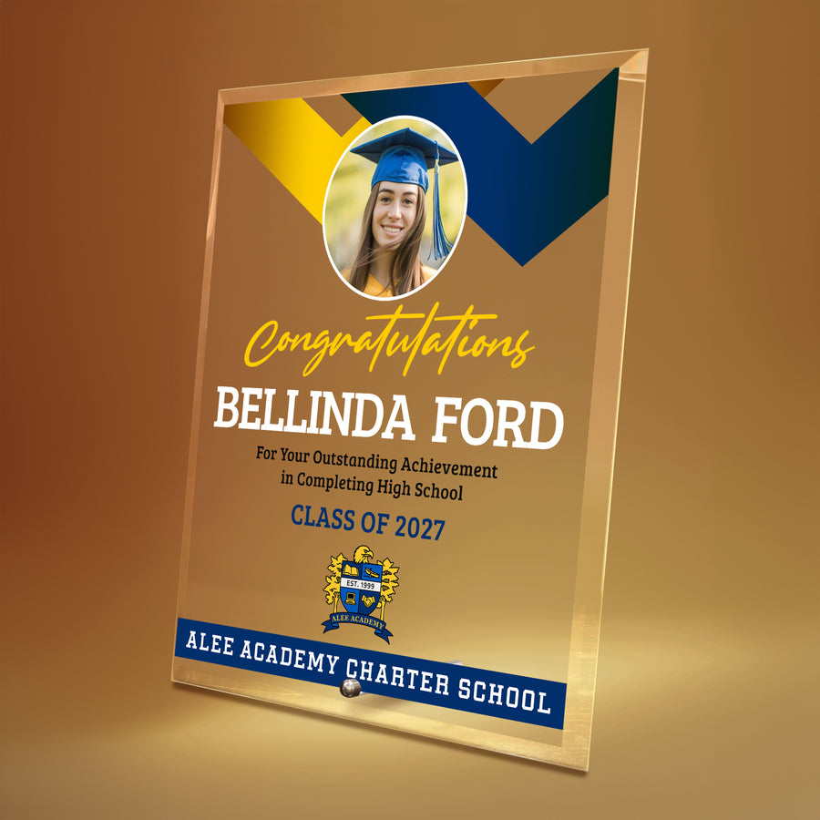 Alee Academy Charter School Glass Plaque Design 1