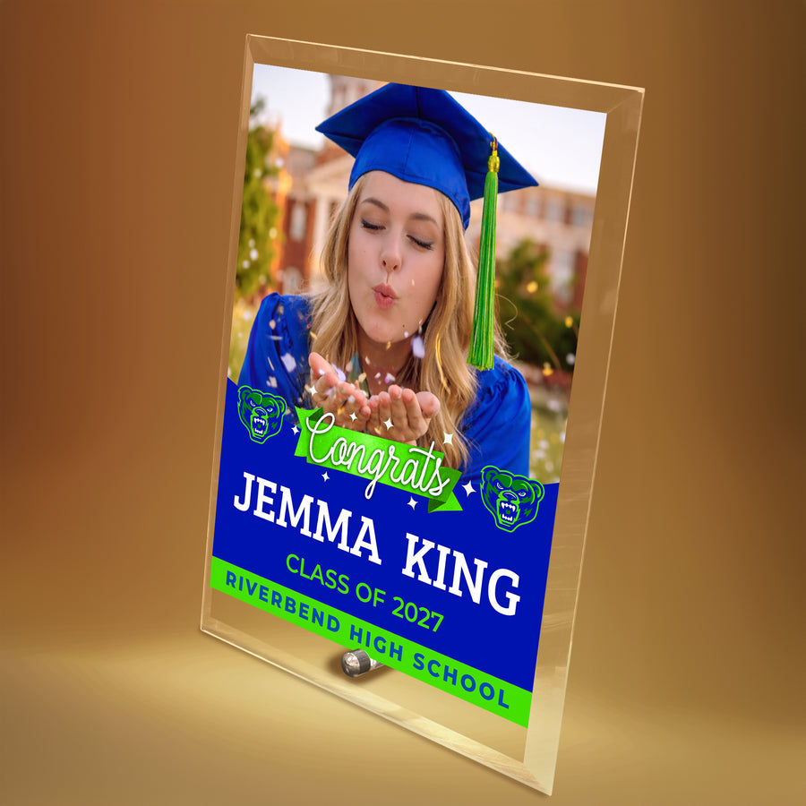 Riverbend High School Glass Plaque Design 6