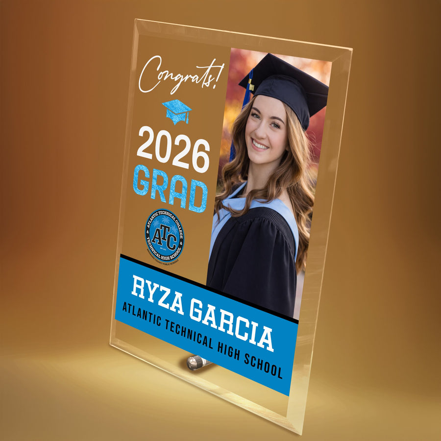 Atlantic Technical High School Glass Plaque Design 4