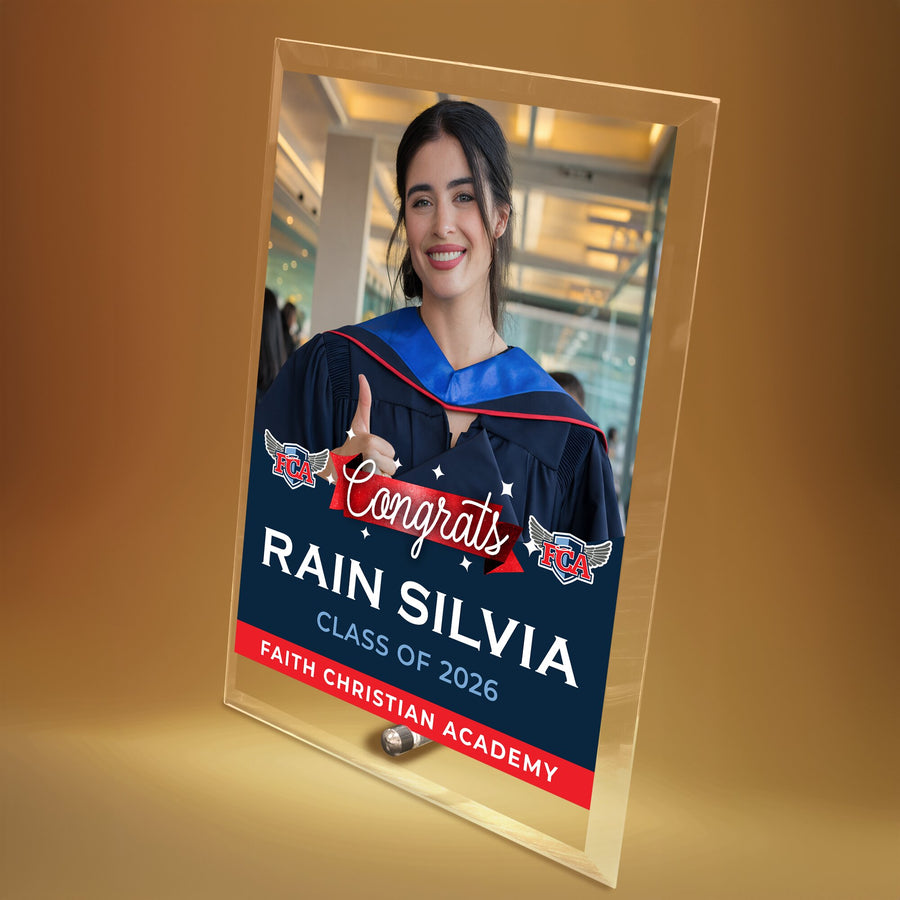 Faith Christian Academy Glass Plaque Design 6