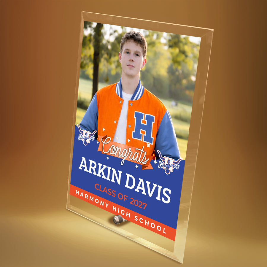 Harmony High School Glass Plaque Design 6