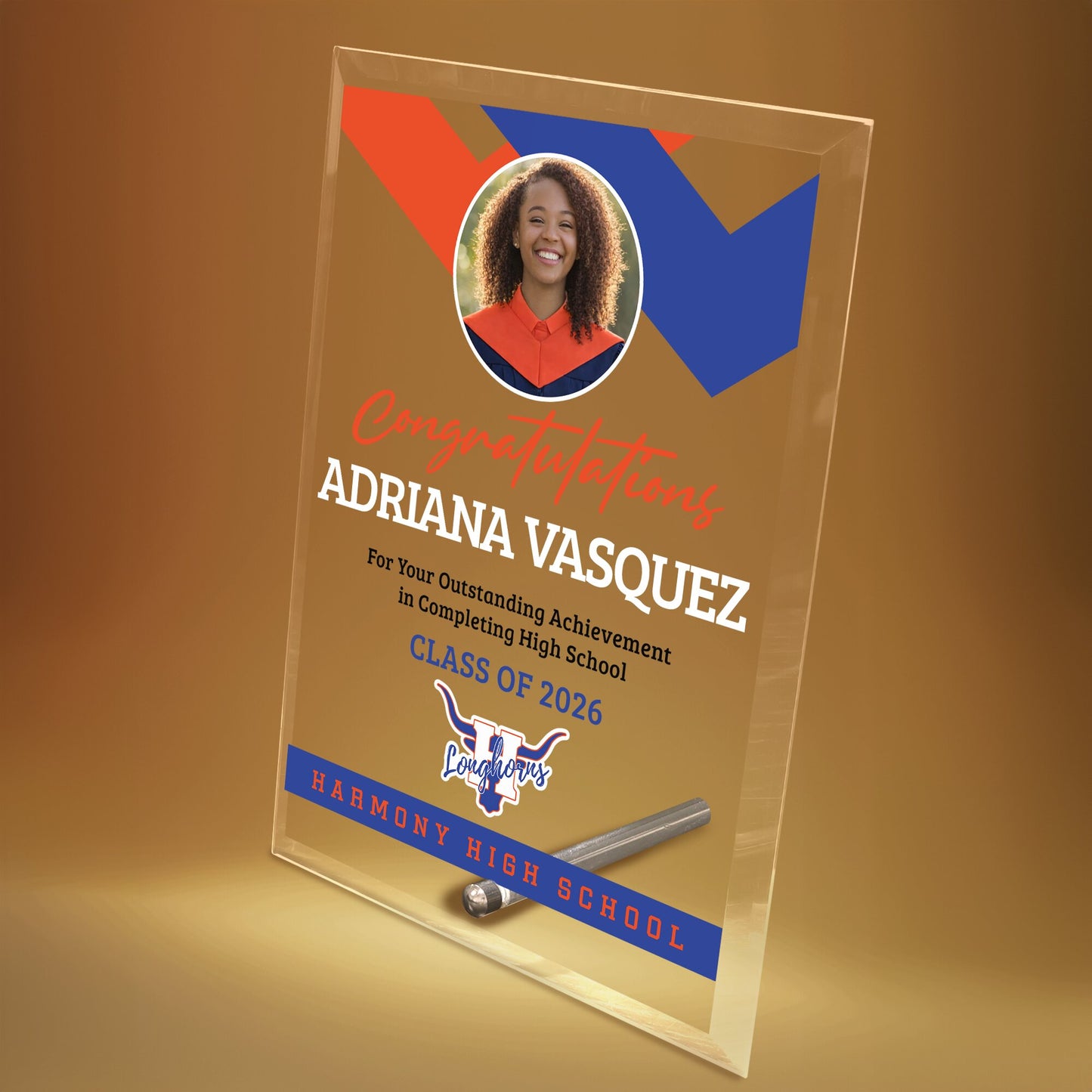 Harmony High School Glass Plaque Design 1