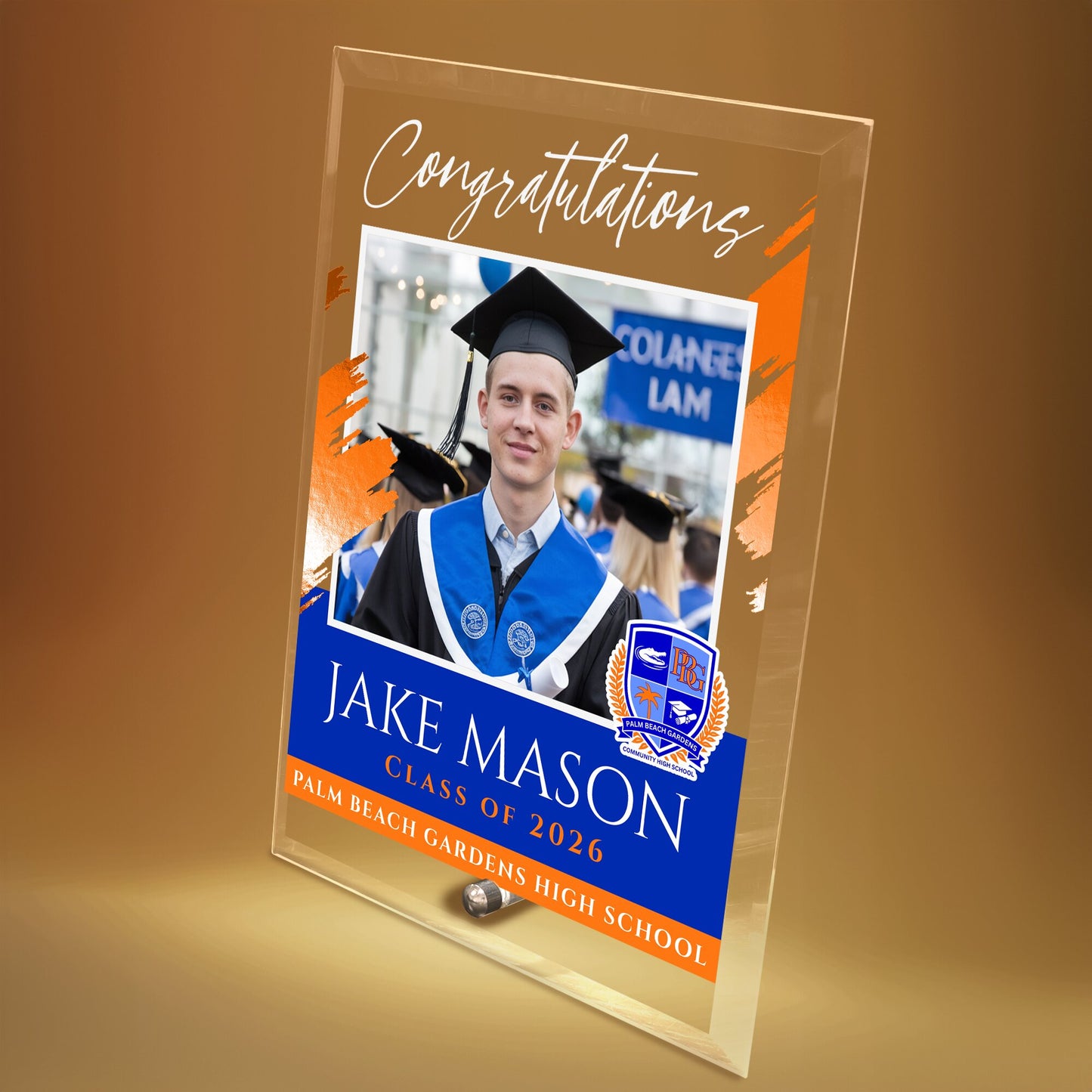 Palm Beach Gardens High School Glass Plaque Design 5