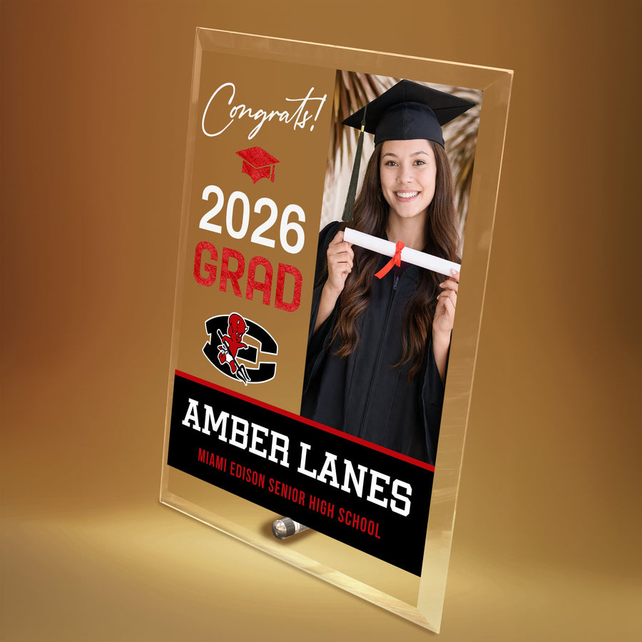Miami Edison Senior High School Glass Plaque Design 4